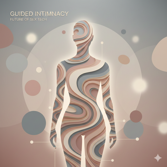 Illustration showing the shift of sex tech in 2026 from stimulation to control and guided experience