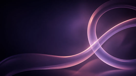 Abstract looping light paths on a deep indigo background