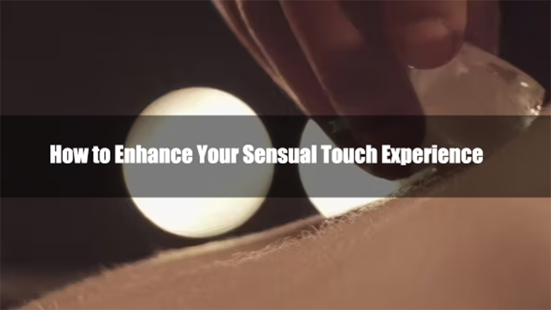 Hand touching skin in soft light with title text.