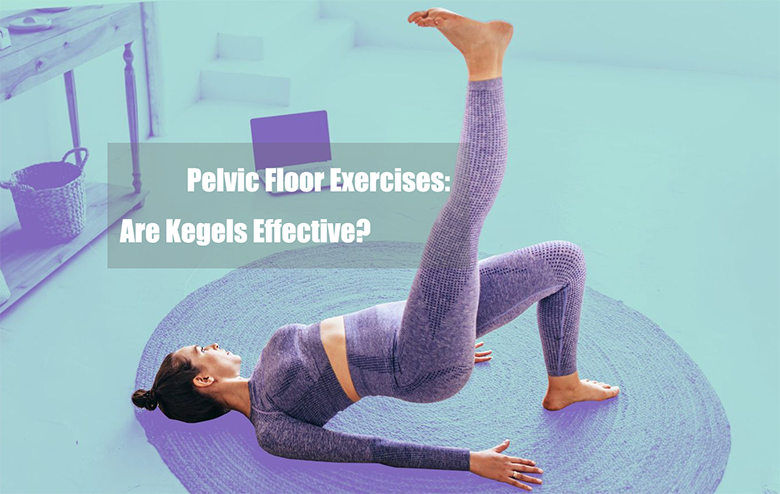 Woman doing pelvic-floor exercise with title text.