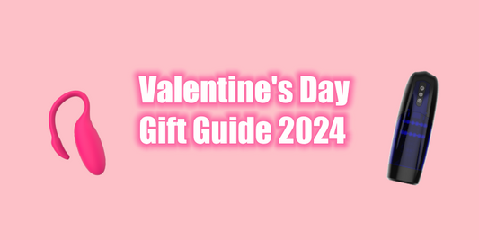 Pink Valentine’s Day Gift Guide 2024 graphic with two products.