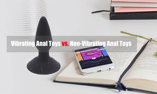 Black butt plug, phone, and books with comparison title.