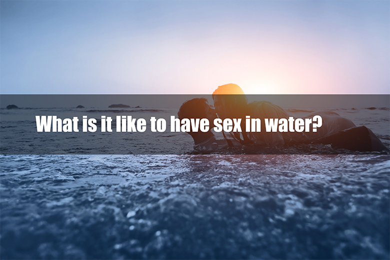 Couple embracing in ocean water at sunset with title text.