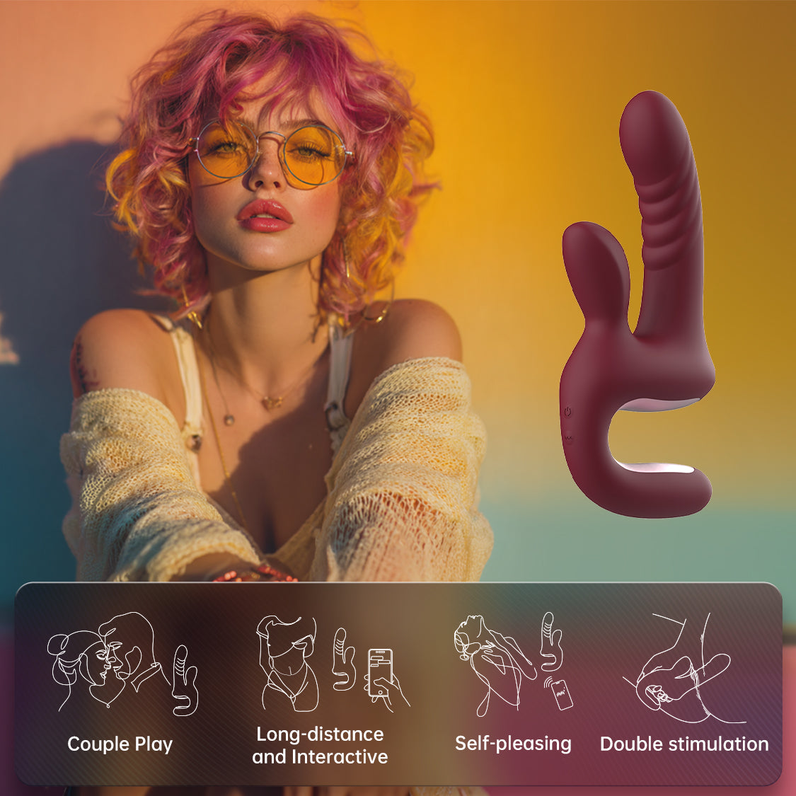 Magic Duet use scenarios for solo play, couple play, long-distance control, and dual stimulation