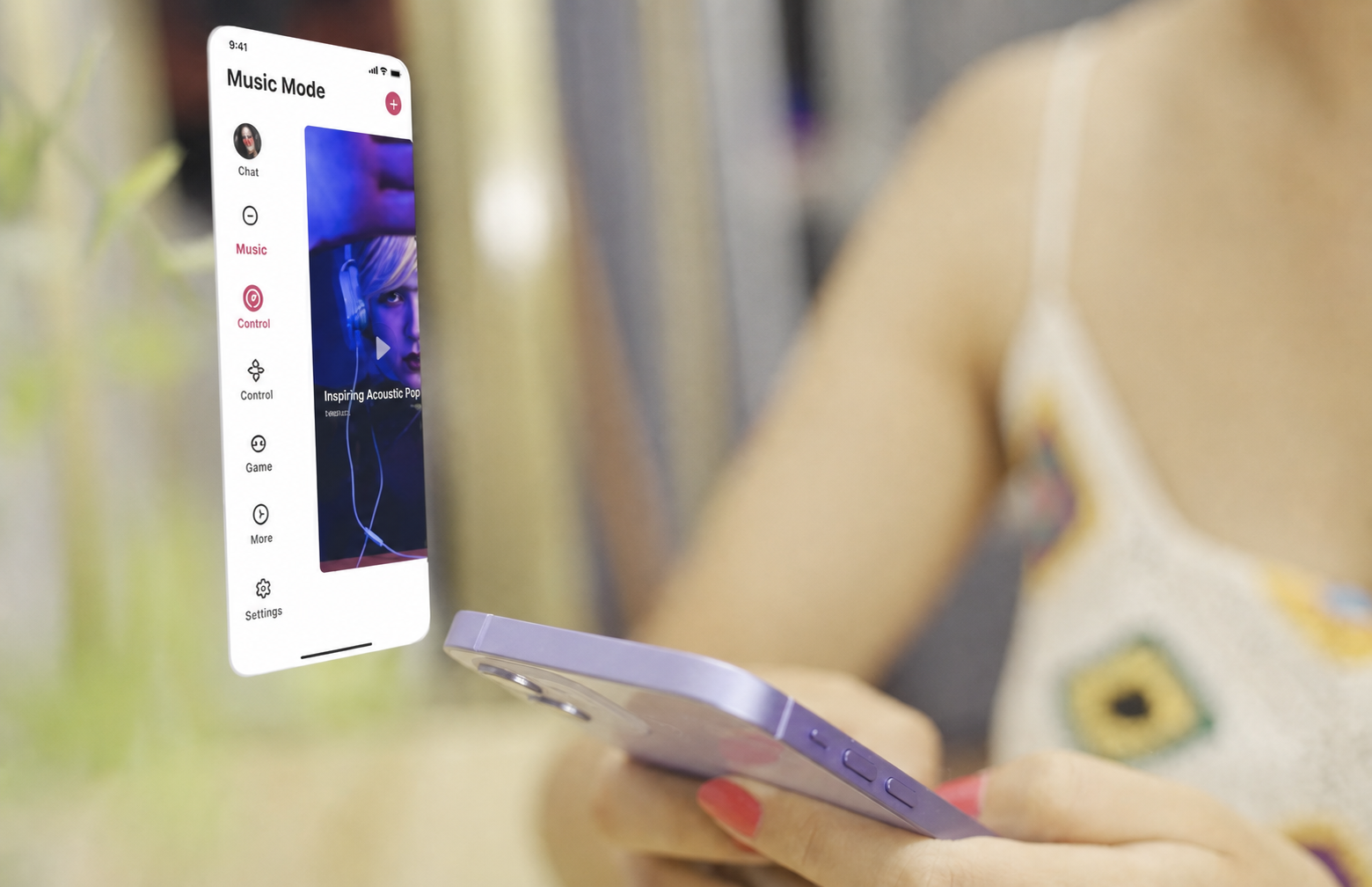 Magic Motion app used on a phone for solo or partner play