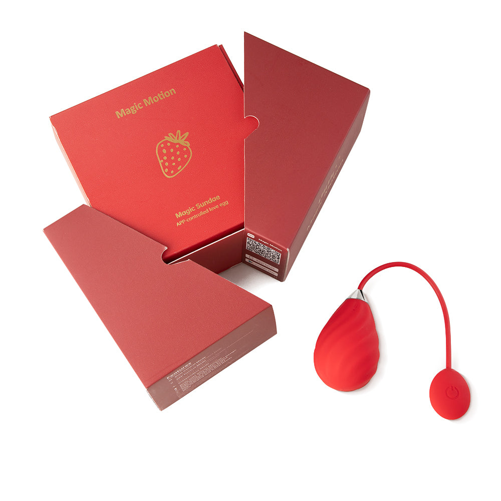 Magic Sundae red gift box with compact love egg vibrator