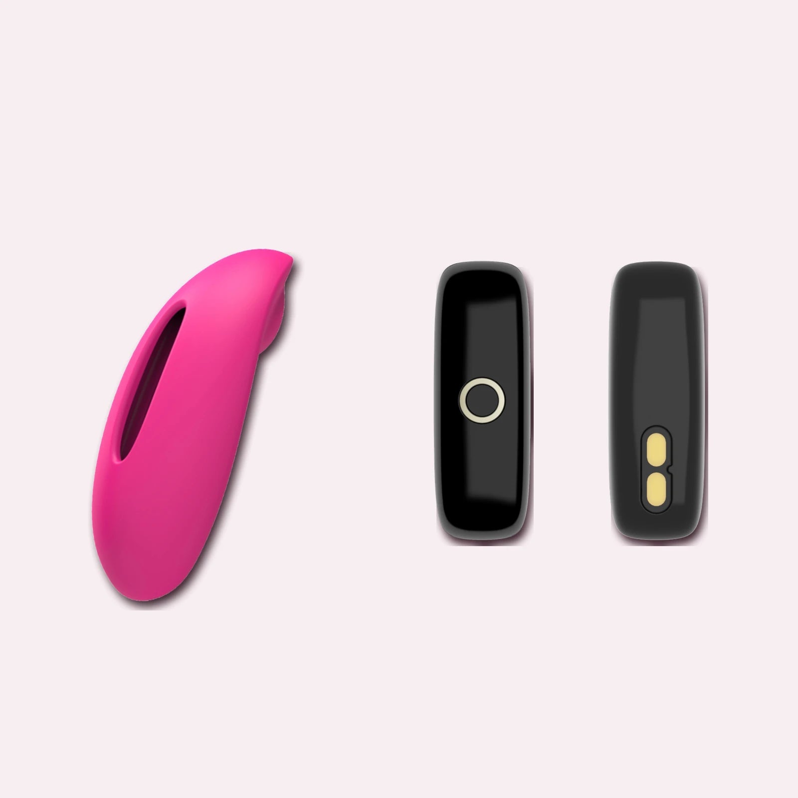 Magic Candy sleeve with front and charging-contact sides of the removable control core